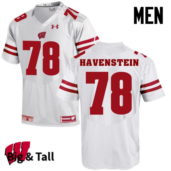 Wisconsin Badgers Men's #78 Robert Havenstein NCAA Under Armour Authentic White Big & Tall College Stitched Football Jersey QE40M52PG